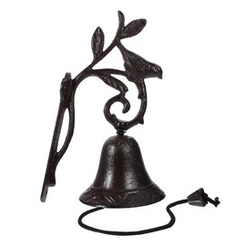 TEHAUX Retro Iron Vintage Doorbell for Outdoor Decor Heavy Duty Wall Mounted Bell for Garden and Farmhouse Unique Hand Cranking Design for Schools and Shops