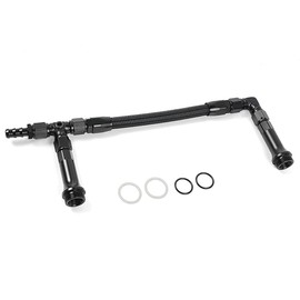BARTOO 6AN Dual Feed Fuel Line Kit, Aluminum Alloy Fuel Line Stainless Steel Braided Dual Inlet Fuel Line Kit For Holley 4150 Carburetor,Black