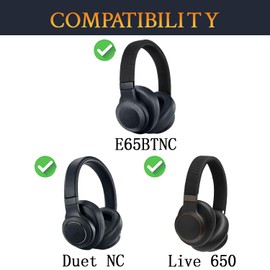 SOULWIT Cooling Gel Replacement Ear Pads for JBL E65 (E65BTNC)/Live 650 (650NC 650BTNC)/Duet NC Over-Ear Headphones, Soft High Density Foam Pads