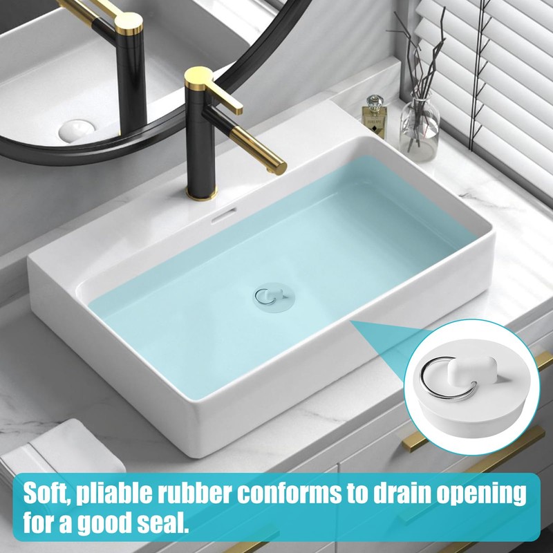 Bathtub Plug, 5 PCS Rubber Bath Plugs Kitchen Sink Plug