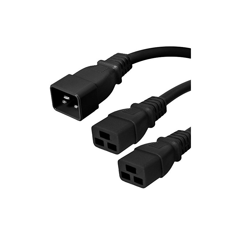 C20 to 2X C19 Y Splitter Power Cord, 20A, 250V,