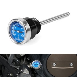 NICECNC Black Oil Dipstick Temperature Gauge Oil Filler Plug Compatible with Harley Sportster S RH1250S 2021-2024, Nightster RH975 2022-2024, Replacement for 62700321, See Fitments