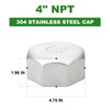 TAISHER 1PCS 304 Stainless Steel Cap Pipe Plug Socket Fitting
