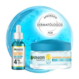 Garnier Skin Active Kit Serum Anti Acne 15ml  Garnier Express Aclara Crema Hidratante Matificante Anti-imperfecciones 50ml                            