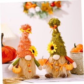 MAGICLULU Thanksgiving Fall Gnome Ornament with Pumpkin Autumn Home Decor for Desktop Scandinavian Style Harvest Doll Cute Festival Decoration for Office and Living Room