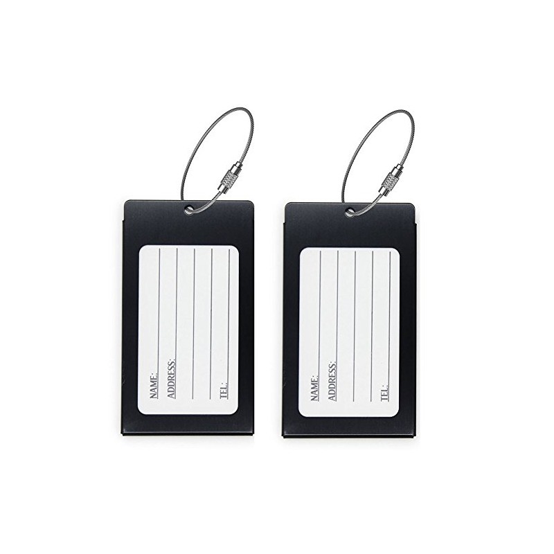 2X Metal Luggage Tags, ID Identifier Name Tag Address Labels