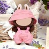 lasuroa 2pcs Miniature Doll Clothes Set, Pink Fisherman Hat &
