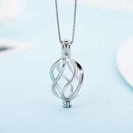 LGSY Twisted Ball Cage Pendants for Pearl Jewelry Making Sterling Silver/Gold Plated/Rose Gold Plated