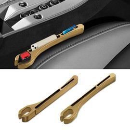 PACLVIO 2PCS Car Seat Gap Filler Organizer with Phone Holder, Car Seat Side Gap Filler, Car Seat Gap Organizer for Prevent Falling, Universal Car Accessories Car Seat Gap Filler for Most Cars (Black)