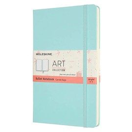 Moleskine, Bullet Notebook Art Collection, Sketch Pad, Drawing Notebook, Blank or Lined Pages, Hard Cover, Large Format 13x21 cm, Aquamarine Colour