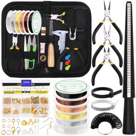 Mardatt 957pcs Jewelry Making Supplies Kit Includes Jewelry Pliers, Ring Sizer Measuring Tool, Craft Wires, Jump Ring Opener and Other Jewelry Findings Accessories for Jewellery Making and Repair