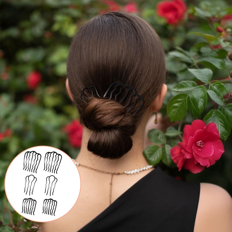 Pack of 6 Hair Comb for Plugging, Insert Comb, U-Shaped