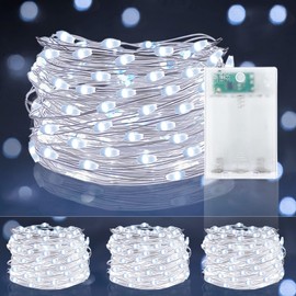 [ Timer ] 3 Pack Fairy Lights Battery Operated Decorations , Total 60 LED 20Ft Mini Copper String Lights Decor for Bedroom Indoor Outdoor Home Wedding Party Garden , 20LED 6.6Ft Each (Cool White)
