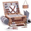 Picnic Basket with Blanket and Wine Pouch for 2 Wicker