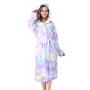 RONGTAI Womens Long Robes Plush Fleece Print Star Nightgown Thick