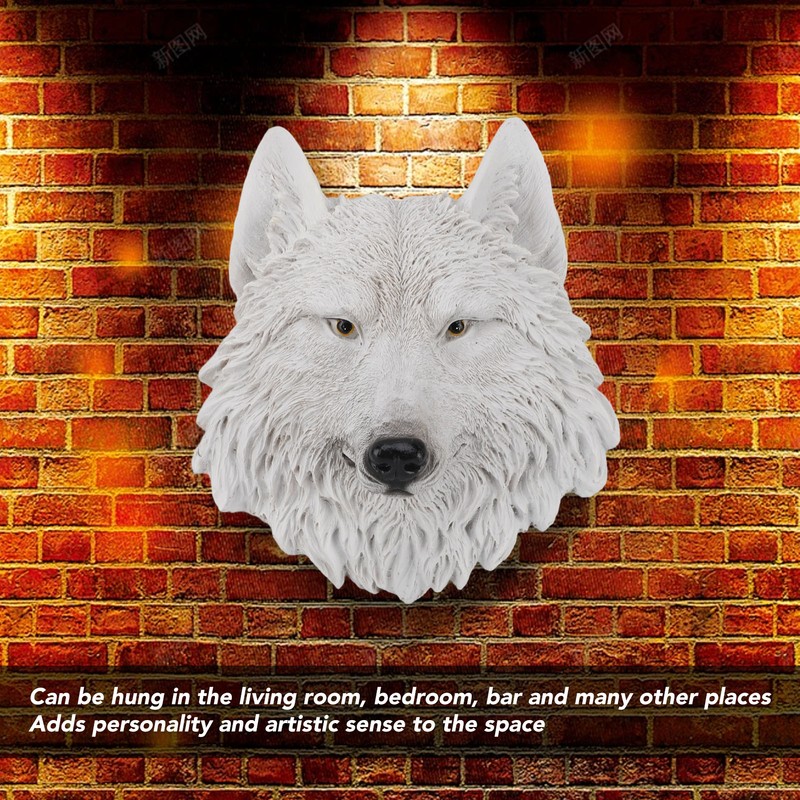 3D Simulation Animal Head Statues Wall Decor Resin Unique Exquisite