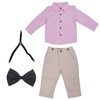 Baby Boy Gentleman Outfit Children Exquisite Stripe Shirt Suspender Pants