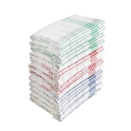 DG Collections Kitchen Dish Towels, 100% Natural Cotton Kitchen Towels, Set of 12 (15x25Inches), Multi-Purpose Kitchen Tea Towels, Very Soft, Highly Absorbent, Lint Free Vintage style hand towels