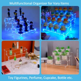 YestBuy Display Shelf Cake Stand – 4 Tier Shelf Cupcake Stand – Multifunctional and Durable Acrylic Stand – Mounting Hardware Included – Ideal for Desserts, Cosmetics, Glassware, Figurines