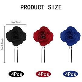 TRKETK 12 Stück Rose Blume Haarnadel, U-Förmiger Braut-Kopfschmuck Retro-Blumen-Haarnadeln Hochzeitsrosenhaarclips Braut Haarschmuck Aufstecken Brosche Hochzeit für Partys, Hochzeiten, Tänze