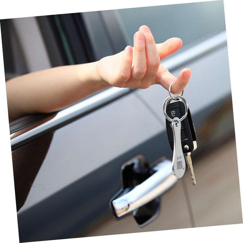 Parliky 5pcs Stainless Steel Shopping Cart Token Key Ring Shoe