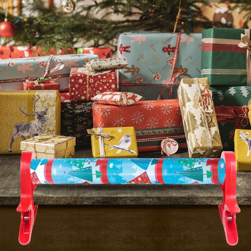HTHL Wrapping Paper Cutter, 1 Pair Tabletop Gift Wrapping Tool,