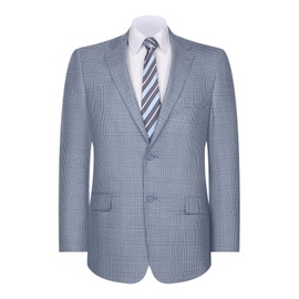 P&L Men's Casual Blazer Plaid Sport Coat Classic Fit Two Button Lightweight Suit Jacket