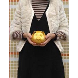 Mythology Square Pig Piggy Bank, Lucky Item, New Year's Exam, Passed Feng Shui, Good Luck, Gold, Money, Good Luck, Prosperity of Business, Auspicious Object, Mini, Small Size