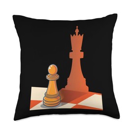 Pawn Queen Chess Player Mirror Reflection Potential Throw Pillow