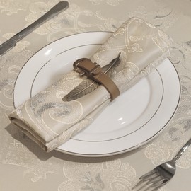 TOPLUXE Cloth Napkins Set of 4, Napkins Reusable 45x45cm, Dining Table Decoration for Dining Room/Restaurant (Light Champagne)