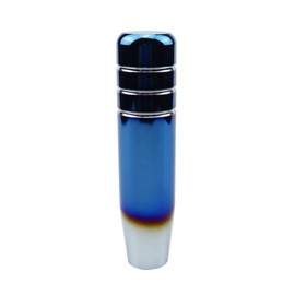 HARIFOGER Universal Burnt Blue Shift knob 5.1" Aluminum Weighted Manual Gear Stick Shifter Car Lever Cover Head with 3 Threaded Adapters M8 M10 M12 x 1.25