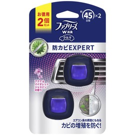 Febreze Air Freshener for Cars, Clip Type, Easy Clip, Mold Resistant Expert, Aqua & Violet Jasmine, 0.08 fl oz (2.2 ml) x 2