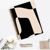 JWVK Boho Neutral Notebook, Abstract Black and Beige Notebooks for