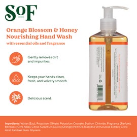 Orange Blossom & Honey Liquid Hand Wash by SoF Body Care (Formerly South of France Body Care) | Moisturizing Liquid Hand Soap with Sea Algae | 8 oz Pump Bottle Each | 3 Bottles