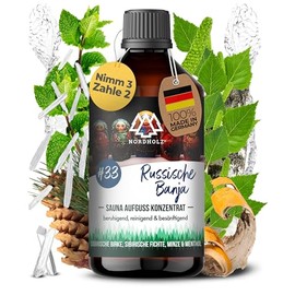 NORDHOLZ® Saunaaufguss [54 Sorten 15ml, 100ml, 250ml] - Sauna Aufgussmittel für intensive & erholsame - Sauna Zubehör (#33 Russische Banja, 250ml)