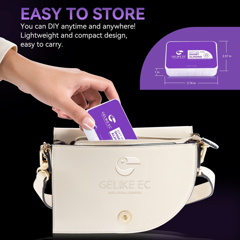 Gelike EC MiNi Short Soft Gel Nail Tips (SHORT ALMON)