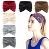 Women's Wide Sports Headband - Functional, Sweat-Absorbing Free Size/Dark Brown 30ea