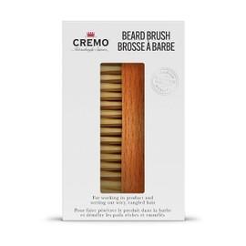 Cremo Bristle Beard Brush With Wood Handle To Shape, Style And Groom Any Length Facial Hair
