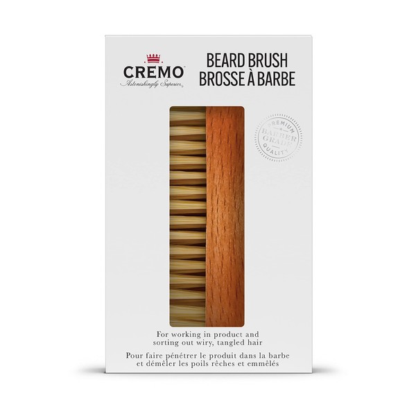 Cremo Bristle Beard Brush With Wood Handle To Shape, Style