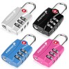 Fosmon TSA Approved Locks for Luggage. Suitcase Locks with Open