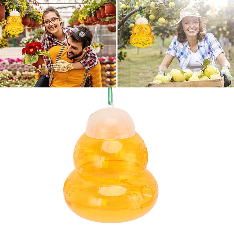 Bee Traps Waterproof Plastic Wasp Catcher 6 Entrances Yellow Jacket
