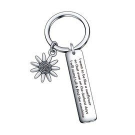 De&ai Sunflower Gift for Best Friend Gift Inspirational Gift Sunflower Keychain for Sunflower Lover Jewelry BFF Gift Positive Gift Sunflower Lover Gift Inspirational jewelry Christmas Gift