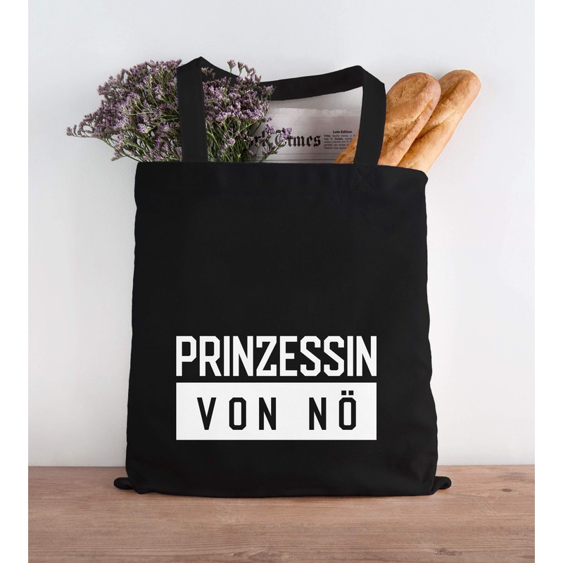 Moonworks® Jute Bag Princess von nö Saying Fabric Bag Carry