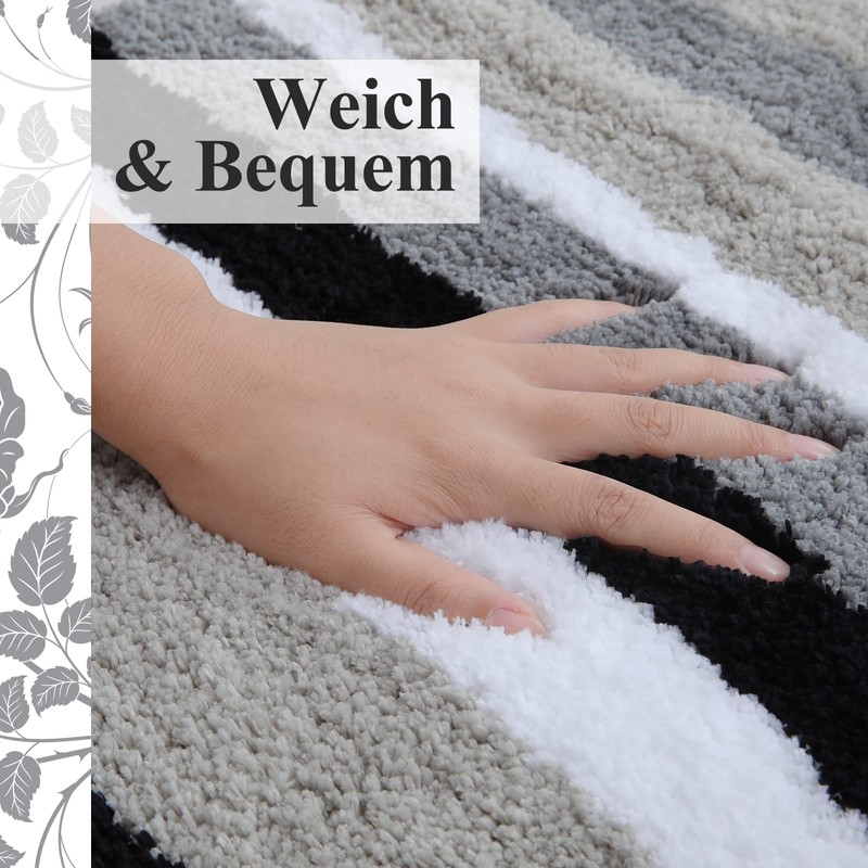 Homaxy Non-Slip Bathroom Rug Soft High-Pile Microfibre Bath Mat Absorbent