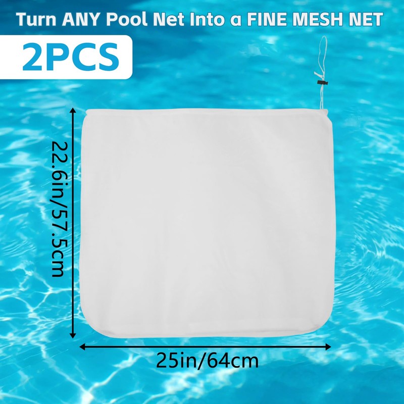 2Pcs Ultra Fine Mesh Net Bag for Pool Skimmer Net