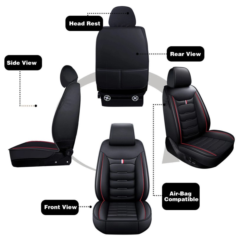 For Toyota Highlander 08-23 5-Seat Car Seat Cover Leather Front