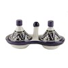 Moroccan Condiment Bowl Tagine, Berber Design Spice Duo (Blue and