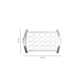 Everdure Grilling Oyster Rack: Brushed Stainless Steel, Easy Grip Handles, Fits 20 Oysters, Premium BBQ Tray for Grilling Appetizers, Shrimp, Scallops, Mushrooms, Peppers, and More, Silver