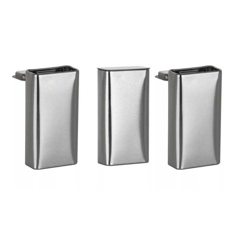MagnaKoys® MagnaKoys Rectangular Silver Metal Hinged Lid Tin Containers (7