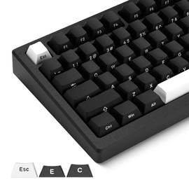 XVX Keycaps, Side Printed Keycaps, Custom PBT Doubleshot Keycaps 60 65 75 100 Percent, Cherry Profile Keycaps, 132 Keys Keycaps Set 61/68/84/87/100/104/108 Mechanical Keyboard Keycaps, White on Black